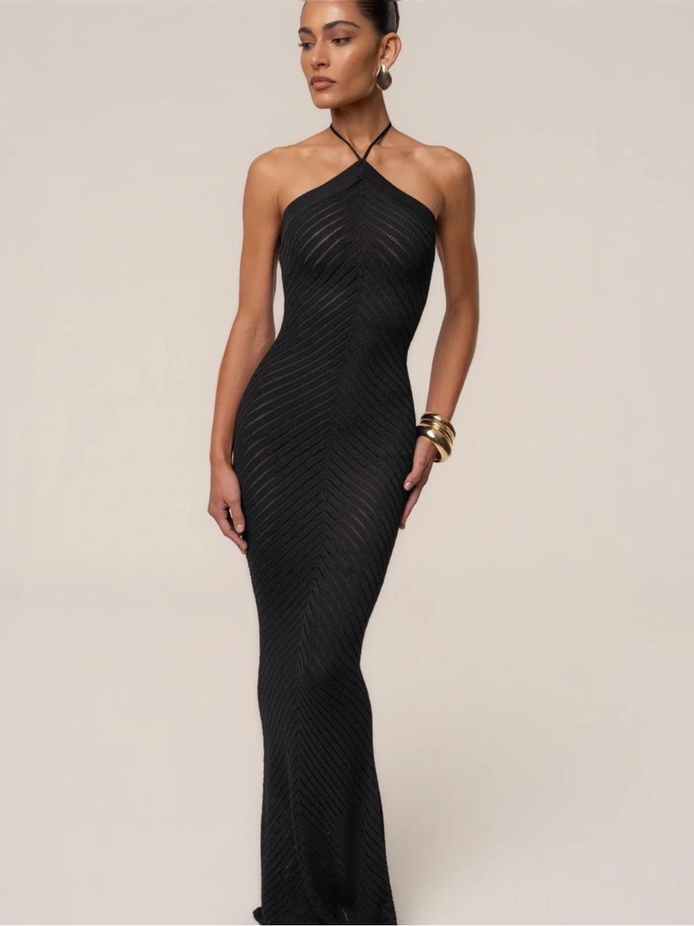 JLUXLABEL Late Hour Halter Maxi Dress